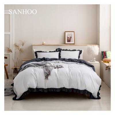 China soft & SANHOO Hot King Size White Microfiber Support Customized Comforter Comforter Set Home Bedding for sale