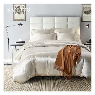 China SANHOO Extra Large 40S Luxury Hotel Size Bedding Set Customized Floral And Geometric Anti-pilling King Silk Bed Sheet for sale