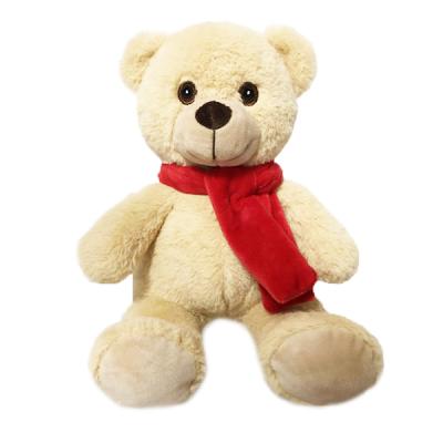 China Plush teddy bear with red scarf for sale