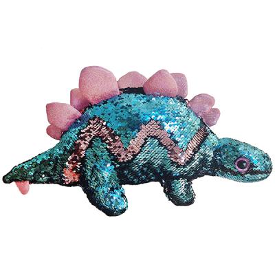 China Low MOQ custom plush shinny fabric plush dinosaur toys for sale