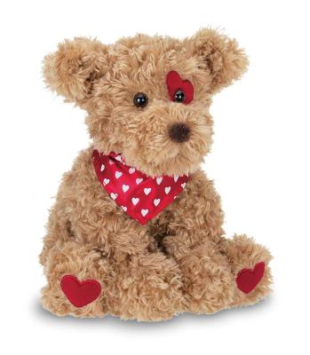 China New Design Valentine's Day Gift Box Stuffed Plush Dog Toys With Heart In Eyes for sale