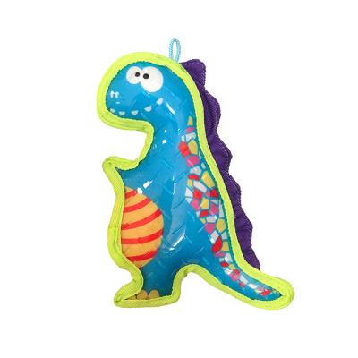 China Eco-Friendly High Quality Indestructible Rubber Dinosaur Pet Toys And Tug Toys For Dog for sale