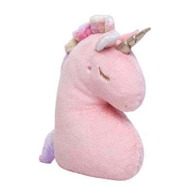 China Custom Plush Unicorn Stuffed Toy Logo Pink Rainbow Unicorn Pillow for sale