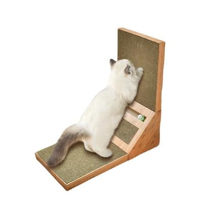 China Viable Products Wholesale Low Price Cat Scratch Board Corrugated Paper L Form Brown Cat Scratcher Board for sale