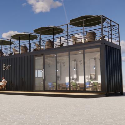 China Modern 40ft container cafe restaurant bar coffee kiosk, booth use steel prefab houses for sale