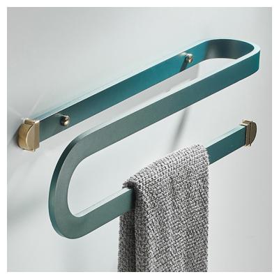 China Creative Wall Mounted Towel Rack Bathroom Towel Shelf Storage Towel Holder Green Gold Towel Rack Heater New for sale