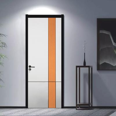 China Eco-Friendly Sound Insulation Silent Aluminum Wood Casement Door Bedroom Door Eco-Friendly Paintless Bathroom for sale