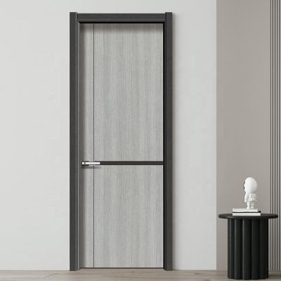 China Modern Minimalist Compound Wood Eco-Friendly Crystal Simple Luxury Interior Door Bedroom Door Room Sound Insulation Carbon Paintless Solid for sale