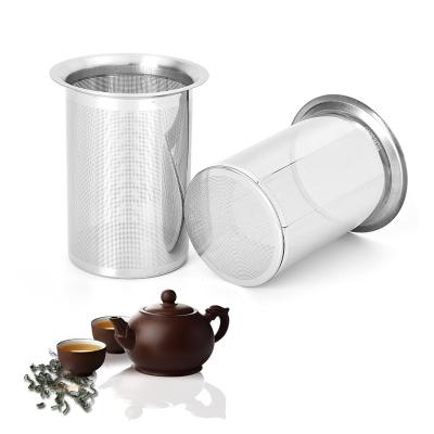 China Sustainable 2022 New Eco Friendly Food Grade 304 Stainless Steel Durable Mesh Basket Tea Infuser Bucket Tea Strainer Loose Leaf Tea Filter for sale