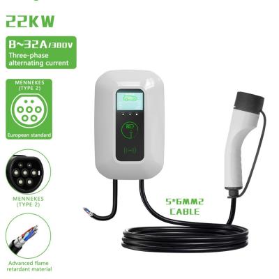 China E-Mingze Ev Charger 22kw Charging Pile Electric Vehicle Safety 22kw 32A Wallbox for sale