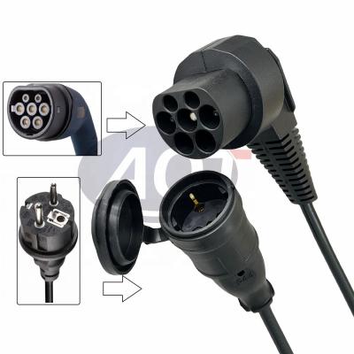 China High Temperature Resistant PC V2L Adapter Type 2 Male 16A 1 Phase 1 EU Socket 0 5M Charger Cable for Hyundai MG Kia BYD for sale