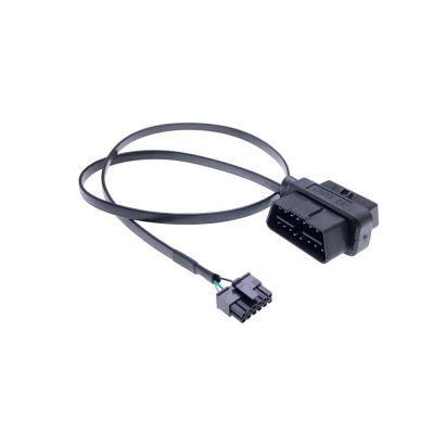 China 24v OBD2 Male Connector with MOLEX Connector OBD2 Flat Cable Featuring ABS/PVC Material and Pins Plating Nickel/Golden for sale