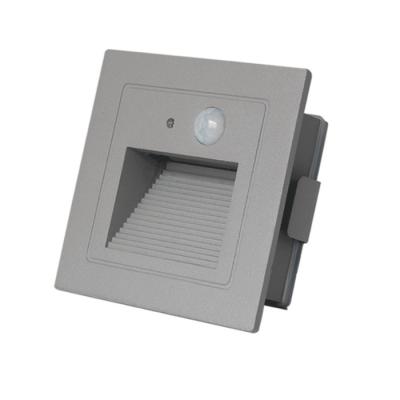 China Modern Outdoor 2W Sensor Led Stair Step Light Square 90x90mm AC85-265V for sale