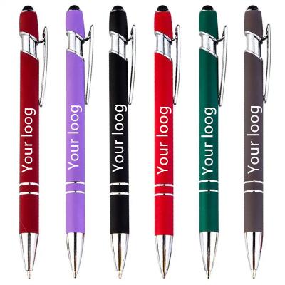 China All Kinds Fashionable Other Gift Stylus Soft Touch Touch Screen Novelty Personalized Pen 2 In 1 With Logo Metal Ball Pen Luxury Custom Ballpoint Pens for sale