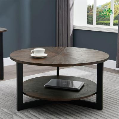 China Factory wholesale durable round coffee table factory price wooden coffee table for living room for sale