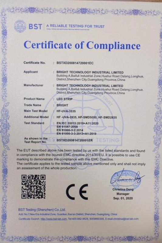 CE - Shenzhen Bright Technology Industrial Ltd.