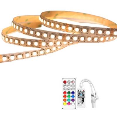 China Theme Park 10mm RGBW LED Strip Light 60LEDs Per Meter SMD5050 4 in 1 Clear RGBWW LED Strip for sale