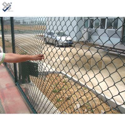 China Factory Price Easily Assembled Diamond Wire Mesh 6ft Black Vinyl Coated Galvanized Chain Link Fence Per Sqm Weight Airport Chain Link Fence for sale