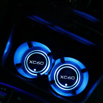 China Car Water Cup Coaster Colorful Led Light USB Business / Luxury Bright 7 Stand Atmosphere Charging Volvo XC60 XC 60 Auto Accessories for sale