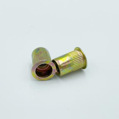 China Automotive Industry Zinc Yellow Screw Jack Nut Short M8 Blind Auto Parts Customized Jack Rivet Nuts for sale