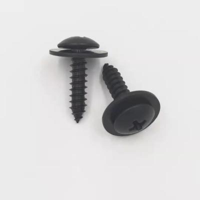 China M5x20 Truss Customized Black Oxidate Tapping Car Screws With Flat Washer for sale