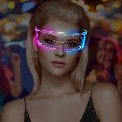 China Luxury New Bright Trend Party Bar Discoloration Halloween Technological Glowing Neon Lamp Up Led Party Glasses for sale