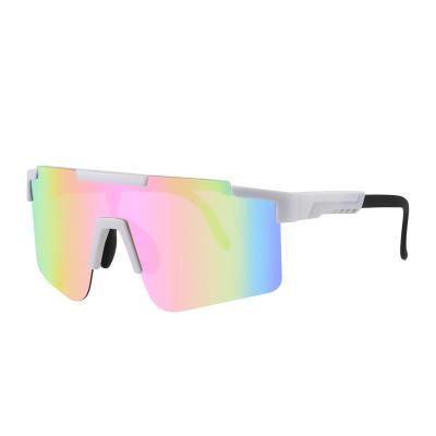 China Luxury Bright Hot Sale Outdoor Sports Eyewear One Piece Cycling Sports Cycling Sunglasses for sale