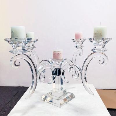 China Wholesale home glass 5am candle decoration wedding wedding candelabra holdera for candlestick table decorations centerpieces on sale for sale