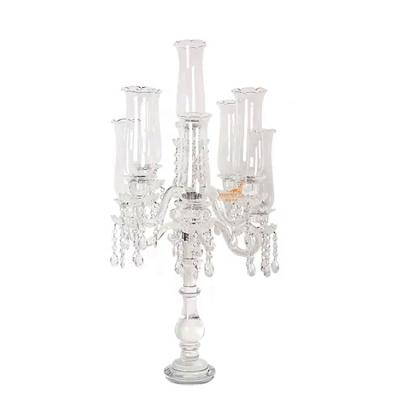 China Modern Unique Art Shipping and Handling - 056-9 Luxurious Tall Cheap Wedding Crystal Centerpiece Candelabra 9 A.M. Table Top Candle Holders Decorations For Sale for sale