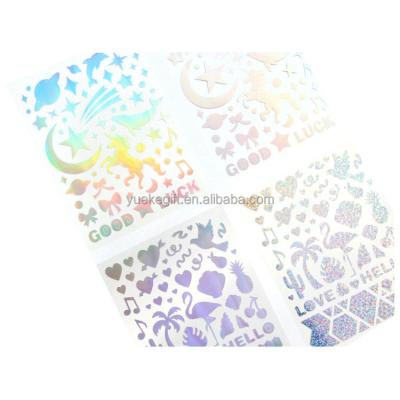 China Custom Sticker Wholesale Unicorn Hologram Stickers Sheet 3d Rainbow Decorative Hologram Stickers for sale