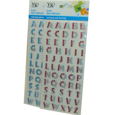 China Decorative sticker diamond alphabet glitter letter rhinestone sticker for scrapbook to decoration for sale