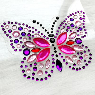 China Gemstone Sticker Diamond Cup Sticker Rhinestone Butterfly Crystal Sticker Customized Sticker for DIY for sale