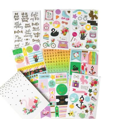 China Low MOQ Removable/Non-Toxic DIY Customized Design Kids Spring Letter Paper Planner Stickers Sets For Scrapbooking for sale