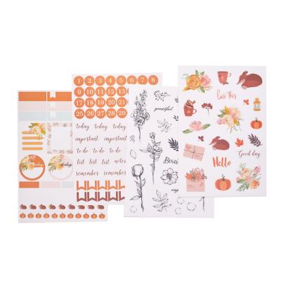 China Customized Removable/Non-Toxic Halloween Pumpkin Daily Weekly Planner Stickers Paper Sets For Scrapbooking for sale