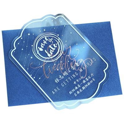 China Wedding Party Event Decoration Customized Acrylic Wedding Invitation Card, Elegant WEDDING INVITATION CARD, Business Card for sale