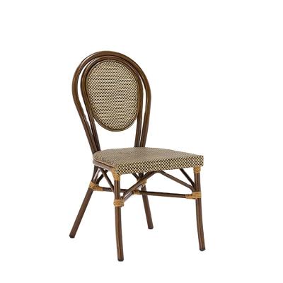 China Contemporary Aluminum Rattan Woven Frame Leisure Garden Wicker Outdoor Patio Furniture Modern Luxury Design Dining Chair for sale