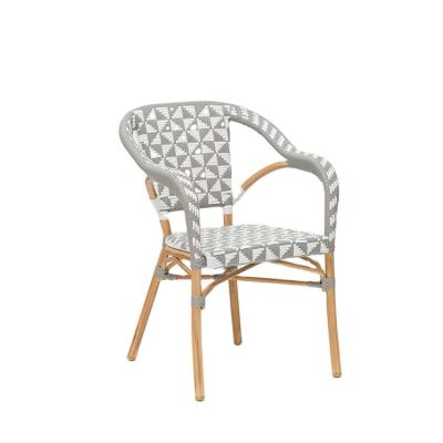 China Contemporary garden set Nordic hot sale aluminum circular arc chair rattan chairs Indonesian garden rattan chair for sale