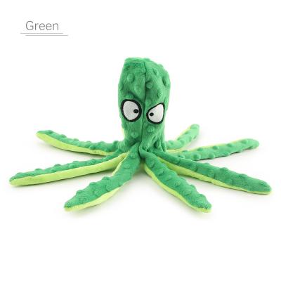 China Stocked Squeaky Pet Supplies Toy Colorful Squid Dog Toy Stuffed Animal Cartoon Octopus Orange Puppy Pet Toy for sale