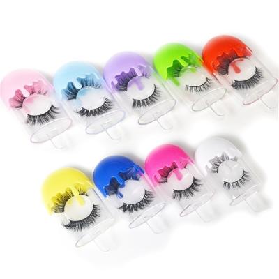 China 3D Mink Eyelash Clear Package Boxes Long Natural False Eyelashes Packaging Empty Box Eyelash Creative Ice Cream Shaped Wimpers Doos for sale