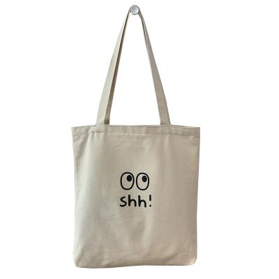 China Eco-Friendly Custom Logo Ladies Moisture Proof Reusable Canvas Cotton Grocery Bag for sale