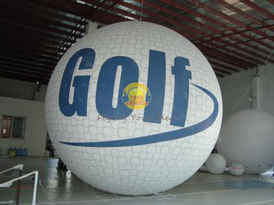 China Weiße aufblasbare Golfball-Sport-Ballone mit vollem Digital-Drucken für Messe zu verkaufen