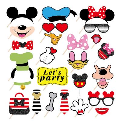 China Party Decoration Photo Props Huancai Mickey Party Photo Booth Props DIY for Kids Birthday Decorations mickey mouse party supplies for sale