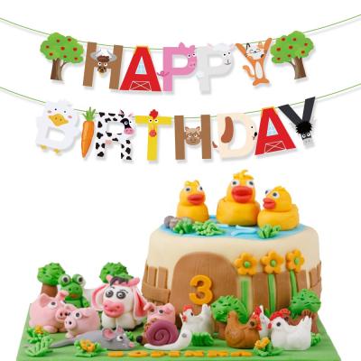 China HUANCAI Paper Barnyard Party Decorations Happy Birthday Banner Baby Shower Party Animal Farm Animal for sale