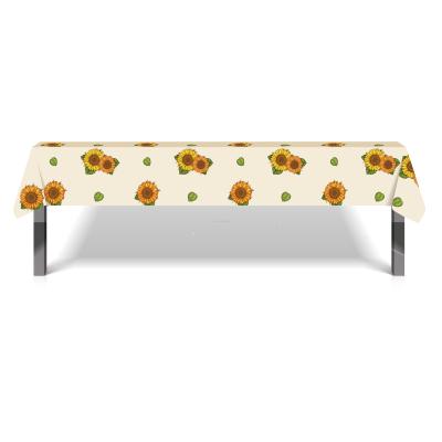 China Sunflower Party Decoration ZB045 Huancai Sunflower Tablecloth Party Supplies Baby Shower Birthday Party Plastic Table Cover for sale