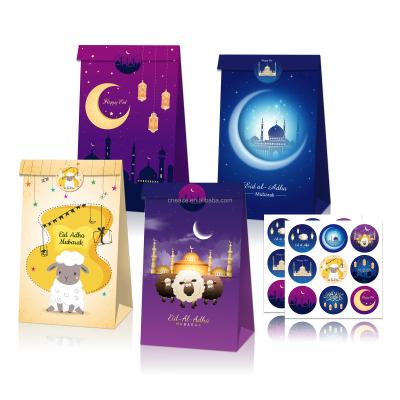 China OEM Custom Eid Mubarak Ramadan Decoration Party Decoration LB099 Paper Gift Bag 12 PCS Party Home Ornament Sticker for sale