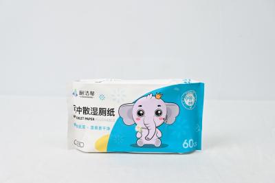 China Flussible vochtig toiletpapier 60gm Spunlace nonwoven stof 15 x 20cm Te koop