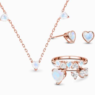 China Milliedition Environmental Friendly Factory Moonstone Necklace Earrings Wedding Crystal Jewelry Making Set for sale