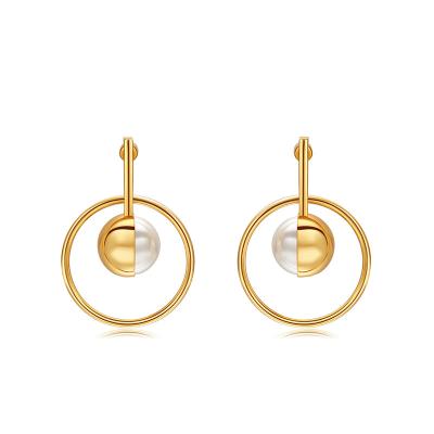 China Milliedition Environmentally Friendly Custom Large Circle Diamond Earrings 18k Gold Plated Jewelry for sale