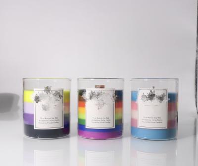 China Wholesale Custom 7 Day Chakra Scented Rainbow Crystal Soy Wax Candles Birthdays for sale