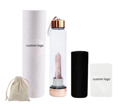 China Viable Hot Selling Natural Crystal Water Bottle Crystal Infused Water Bottle Crystal Quartz Bottle for sale